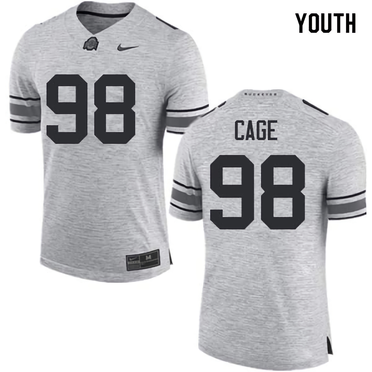 Jerron Cage Ohio State Buckeyes Youth NCAA #98 Nike Gray College Stitched Football Jersey GPQ6356RE